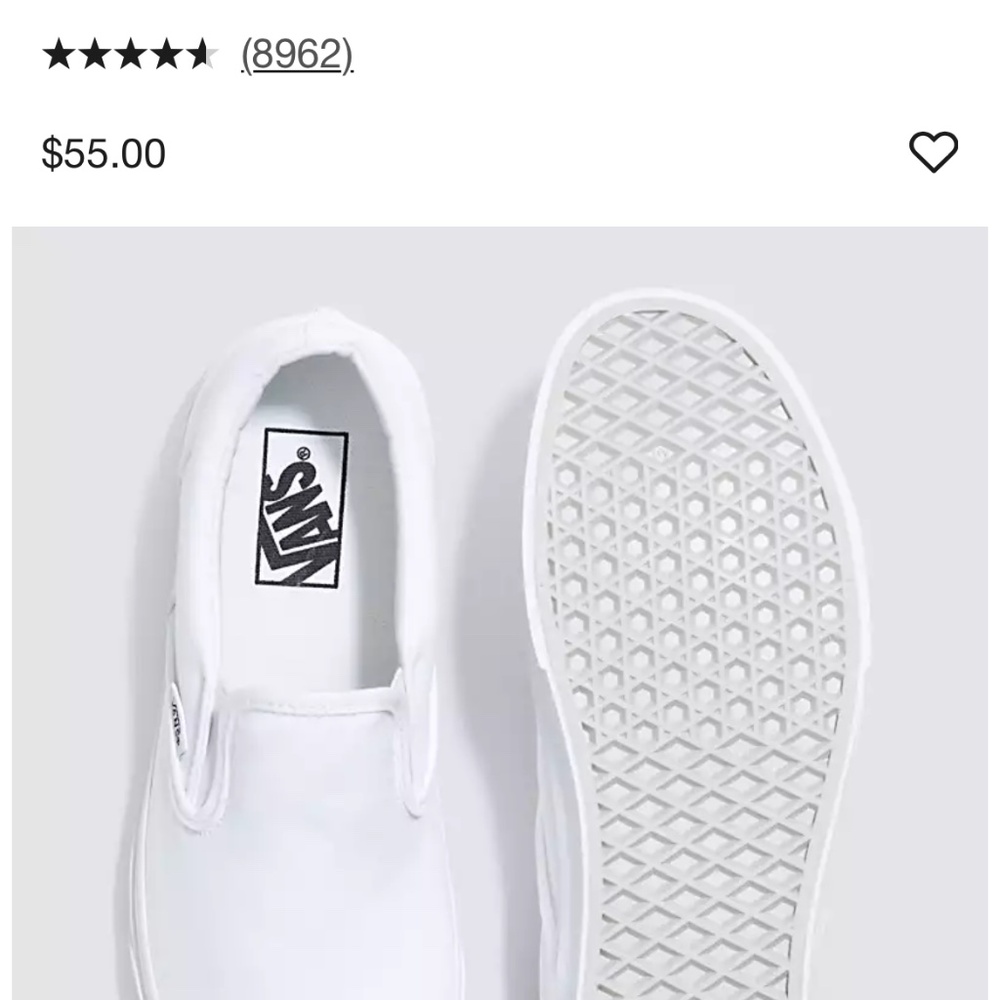 White Vans Slip On Pro - Size 7.5 Never Worn